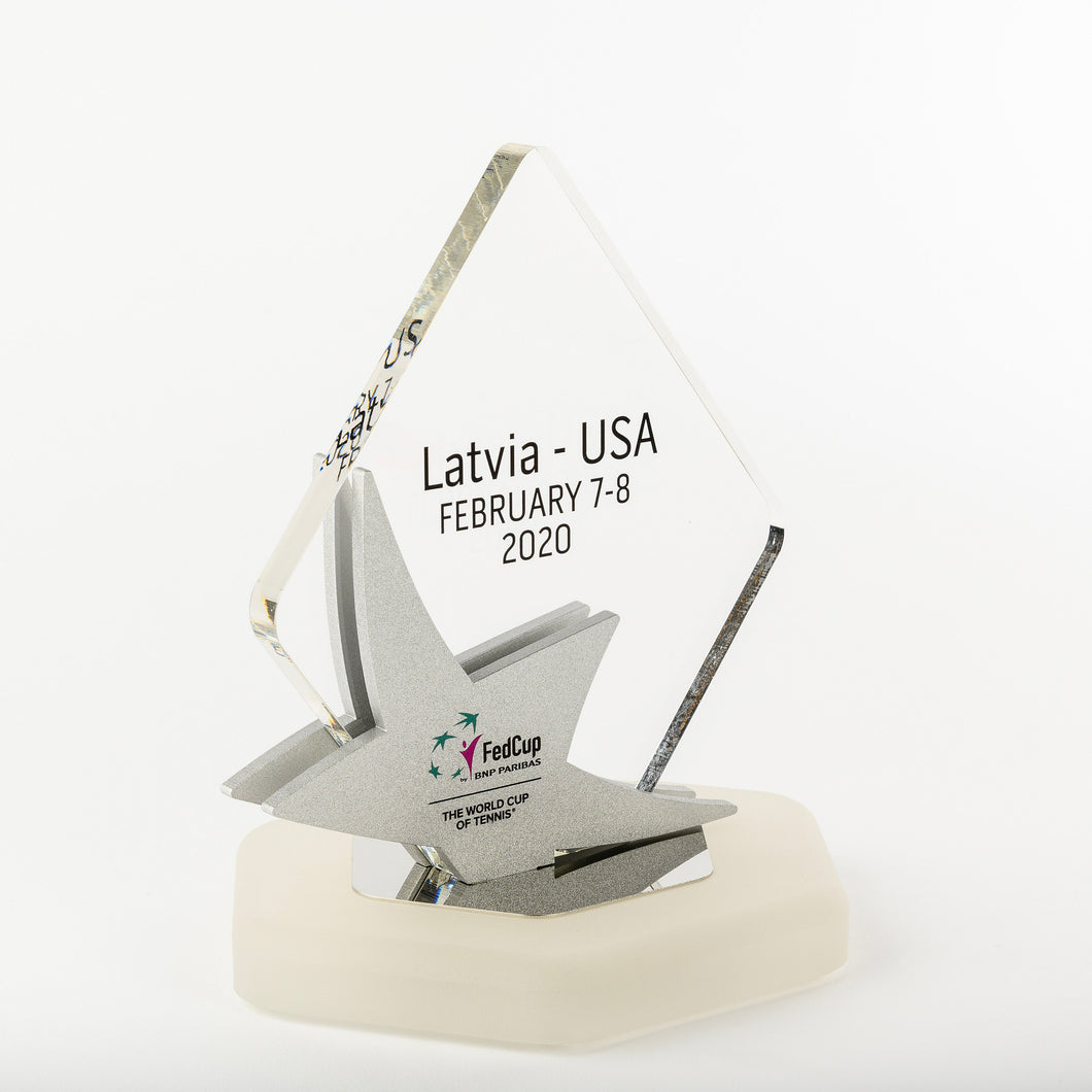 Bespoke acrylic award for the World Cup of Tennis