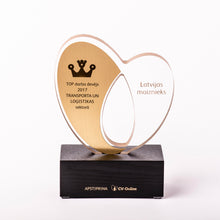Load image into Gallery viewer, Stanning custom acrylic block brass wood gold award_Awards and medal studio