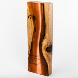 Custom wood and resin art trophy