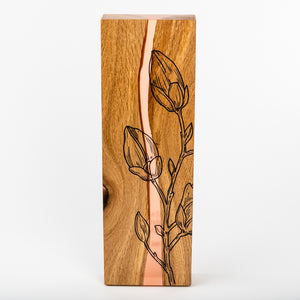 Unique wood and resin award with personalised UV digital print
