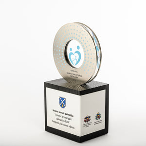 Timber metal acrylic bespoke sculptural award_custom UV digital print_Awards and Medal Studio