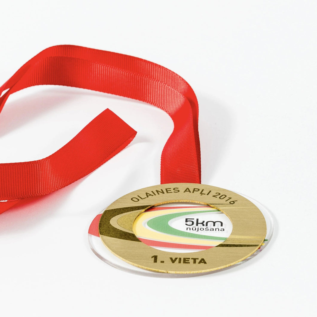 Unique acrylic- metal medal for running half marathon