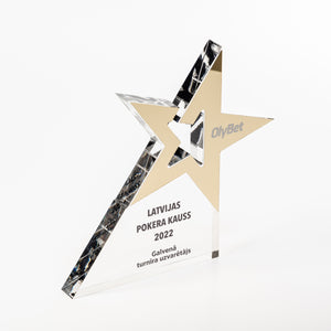Unique Gold Star Award with custom print.