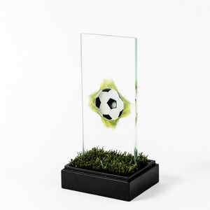 Custom football glass award RO8 awards and medal studio