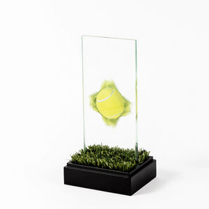 Custom tennis glass award RO8 awards and medal studio
